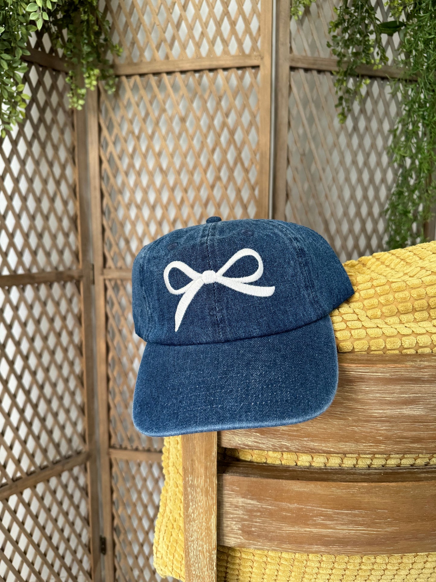 White Bow Baseball Hat