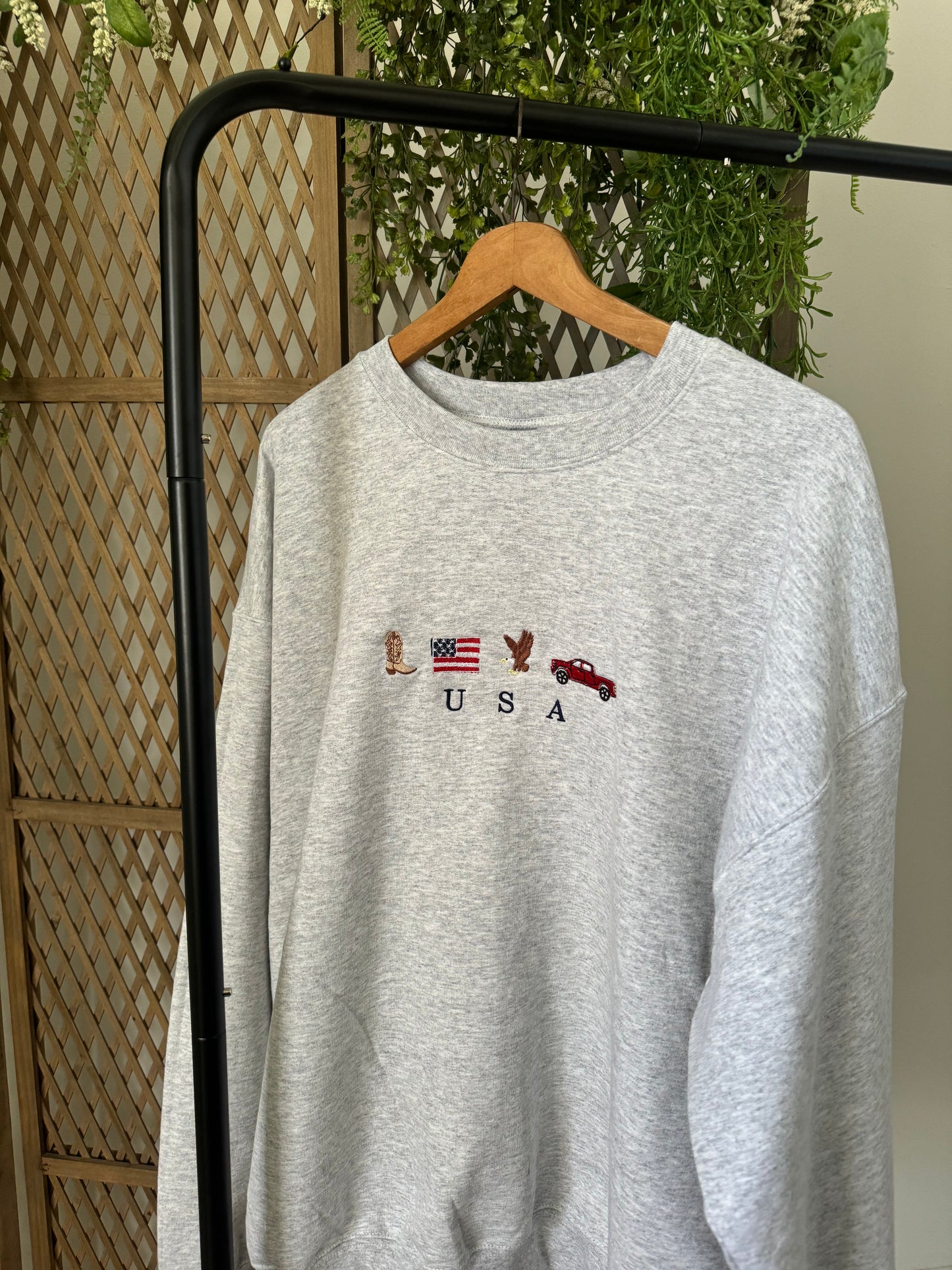 USA Embroidered Crewneck
